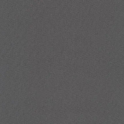 Solid fabric in coal grey from Kona Cotton. 100% premium cotton for quilting, sewing, and crafts. 