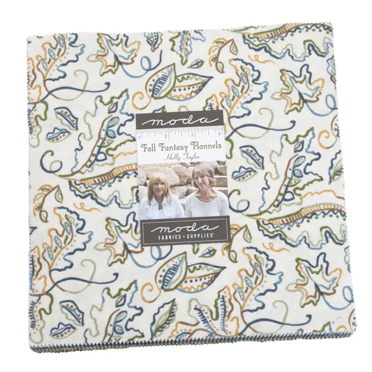Layer Cake -Fall Fantasy Flannel by Holly Taylor. 100% Premium Cotton 10" by 10" squares. Bundle of 42