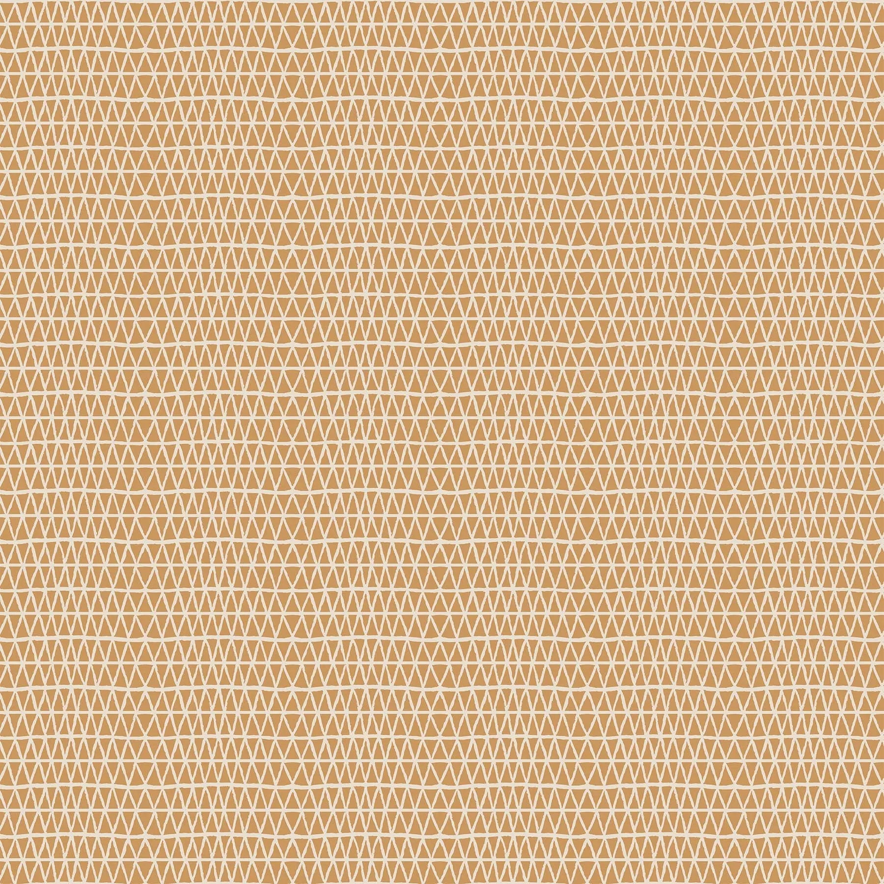 A fabric with a gold background and white diamond pattern. From wild cottage collection figo fabrics fat quarter bundle.
