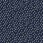 Fabric with a navy background and white half moonpattern. From Heirloom by Alexia Abegg at Ruby Star Society. 100% cotton for sewing, crafting, and quilting. 