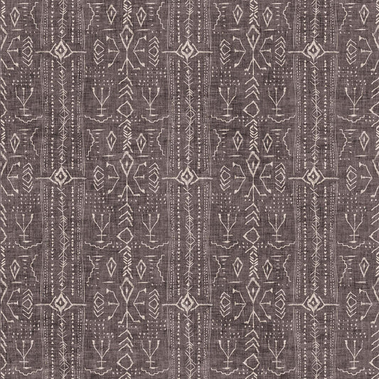 Fabric with a taupe background and line design. Esther Fallon Lau for Figo Fabrics. 100% Cotton for sewing and crafting.  
