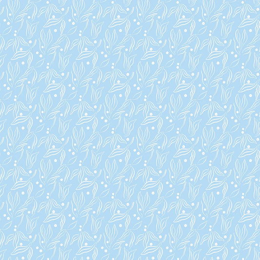 A section of blue textured fabric with a solid pattern, likely cotton, used for arts and crafts. 100% cotton