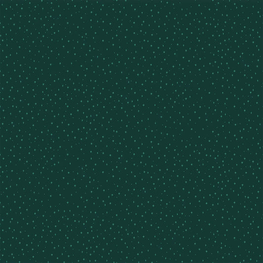 Fabric with a dark green background and small star illustrations. Christmas fabric bundle 11 Piece Fat Quarters, Noel by Figo Fabrics. 100% cotton for sewing and crafting. 