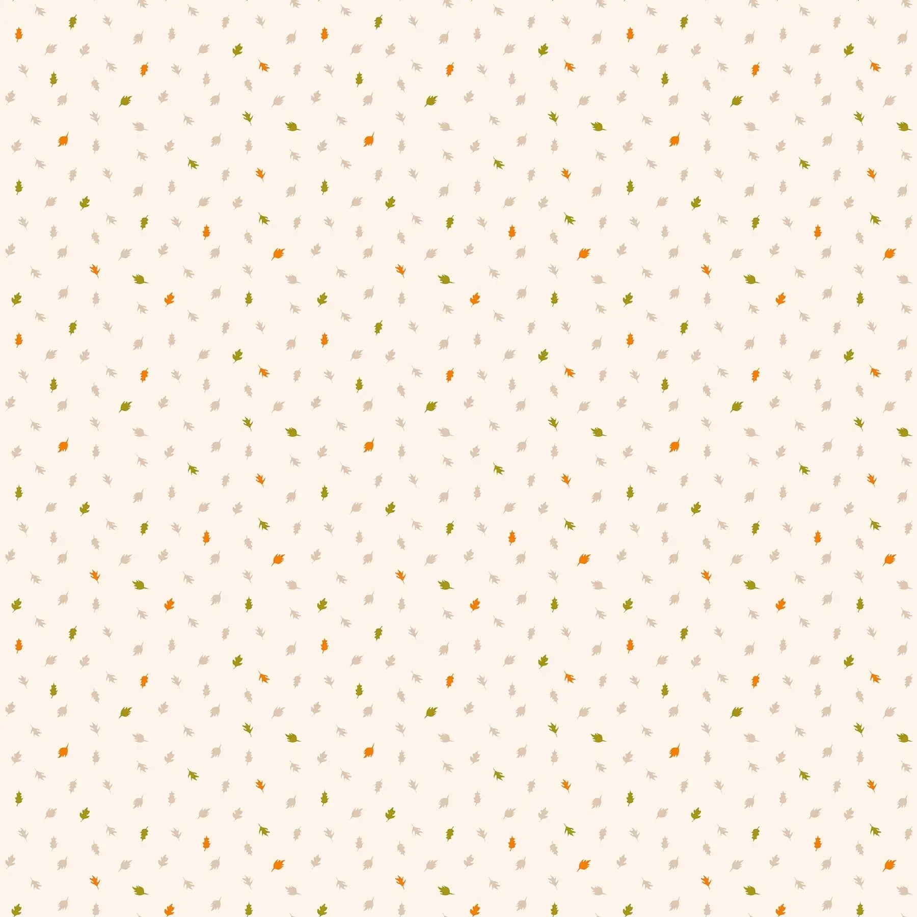 Fabric with a cream background and small ditsy leaf pattern. From Summers End line by Alison Janssen for FIGO Fabrics. 100% cotton for sewing, crafting, and quilting. 